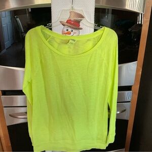 NWT PINK long sleeved tee Neon Green /Yellow Blend, lightweight, Small